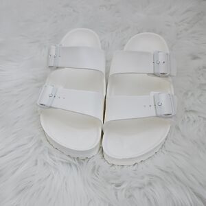 White Double Strap Sandals